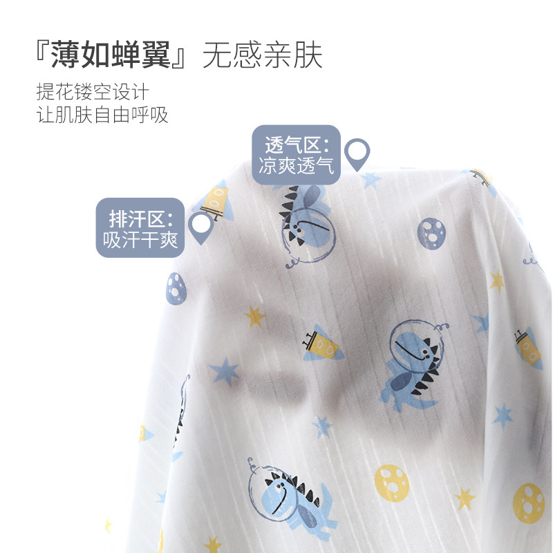 婴儿睡袍薄款纯棉儿童男童t女童睡裙家居服新生儿防踢夏季宝宝浴