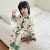 婴儿连体睡衣宝宝睡觉防踢被夏 纯棉纱布春y秋款 儿童睡袋夏季 薄款