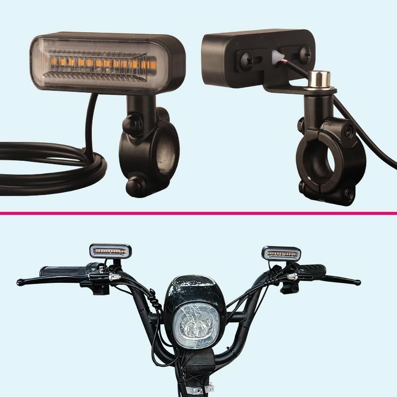 12v-48v电动车摩托车u转向灯led流水闪光手把款转弯灯高亮转向灯