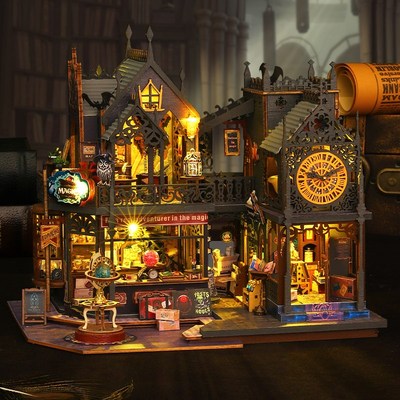 霍洛魔城diy小屋迷你魔法商店手工E木质小房子拼装模型生日礼物女