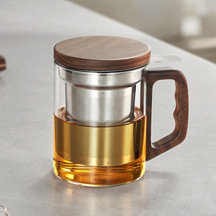 玻璃泡茶杯e茶水分离不锈钢滤网男士办公室喝茶杯子个人专用绿茶
