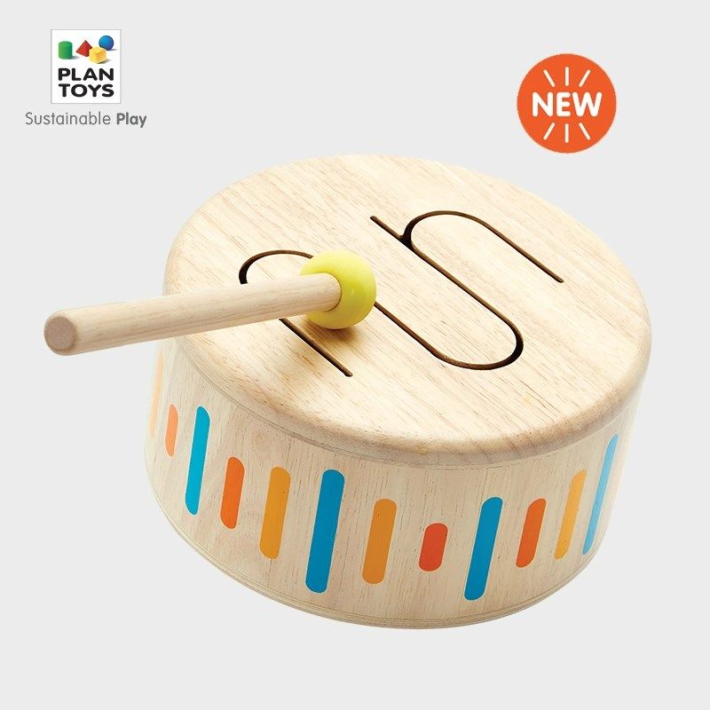 PlanToys儿童木鼓非洲手鼓玩具小鼓音乐启蒙打击P乐器6423益智礼