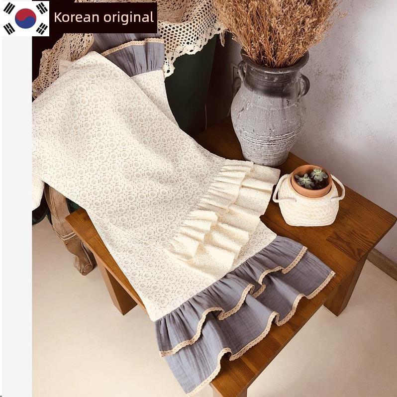 韩国进口蕾丝微波炉罩通用厨房防尘罩布料纯色通用韩式