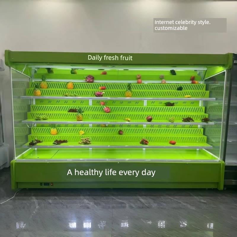 水果保鲜柜空气幕柜商业超市低温牛奶冷冻室鲜果店定制冷藏展示柜