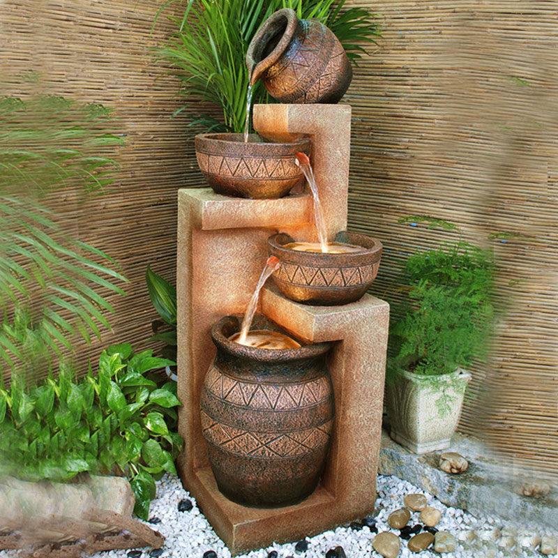 假山欧式流水喷泉摆件循环水客厅落地风水球招财景观加湿器办公室