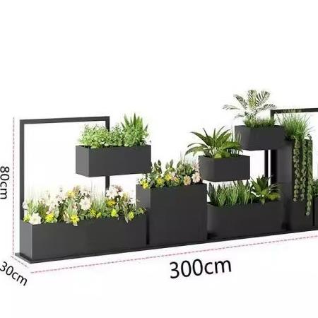 户外铁艺花箱外摆商业街售楼部广场隔断长方形花盆花架子园艺花坛