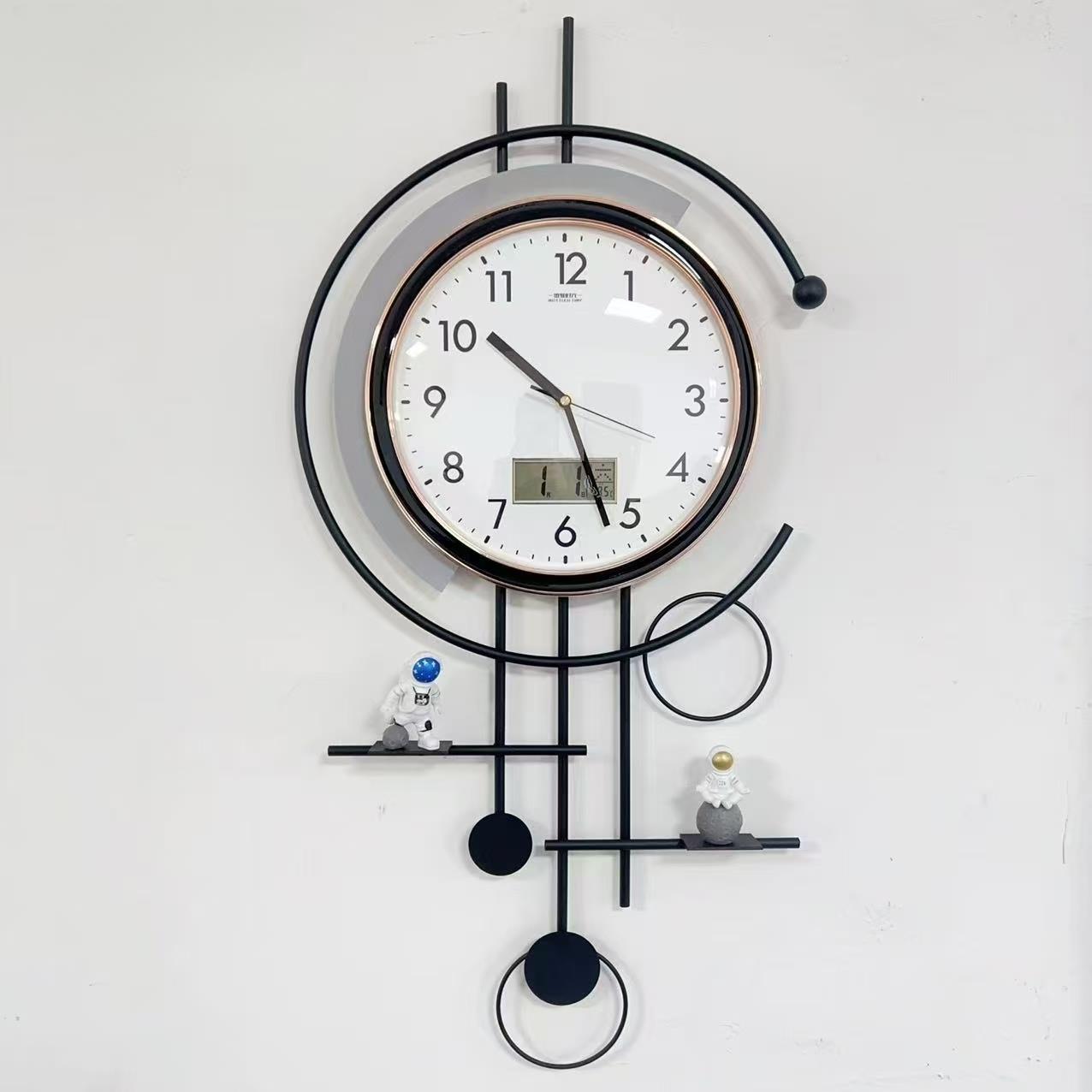 新款家用创意时尚墙面挂钟客厅餐厅墙简约现代风格挂墙时钟轻奢风