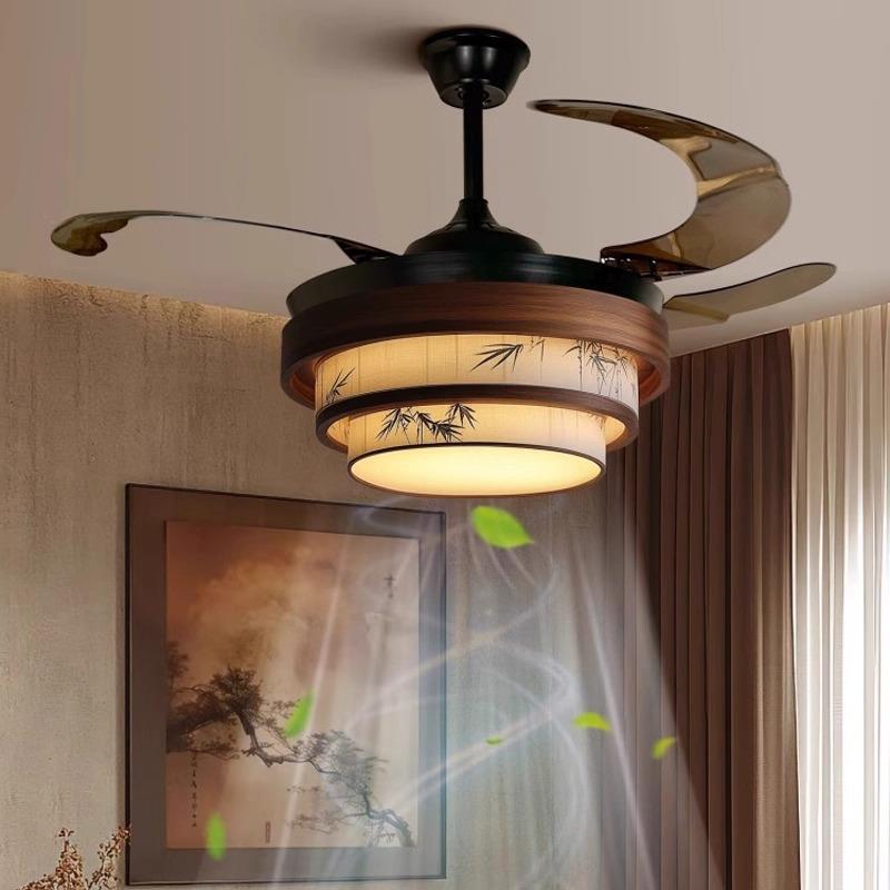 宋氏美学灯客厅一体风扇灯隐形大风力商铺家用覆古2025新款吊扇灯