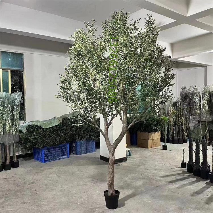 高档复古北欧仿真绿色植物盆栽橄榄树落地大型植物家居办公装饰摆