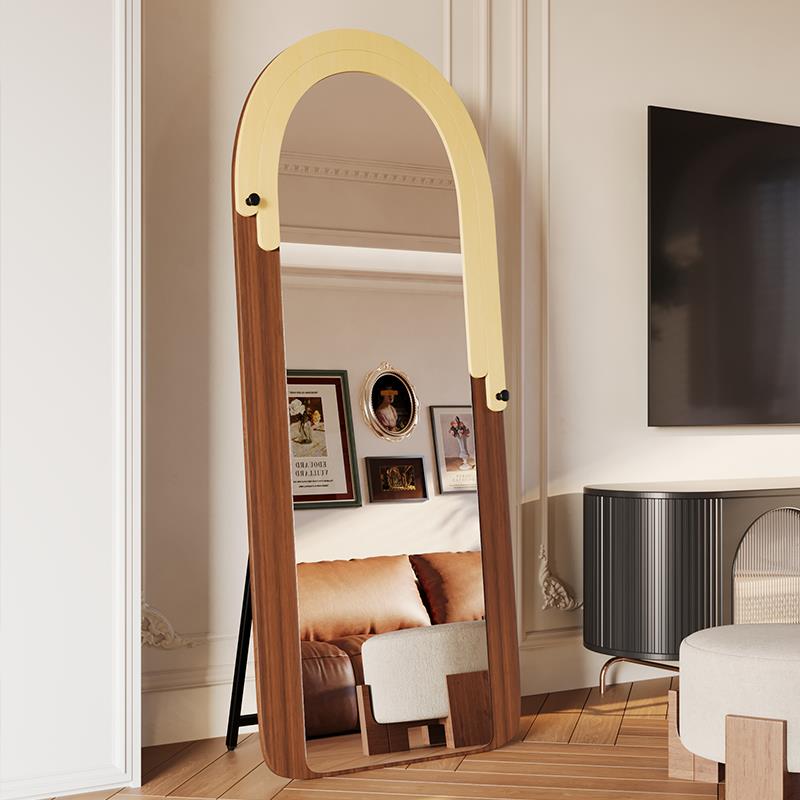 中古全身镜落地镜女生卧室简约试衣镜家用轻奢高级镜子置物穿衣镜