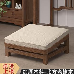 全实木拜垫佛堂家用寺庙磕头垫新中式方形供佛禅修蒲团打坐垫拜凳
