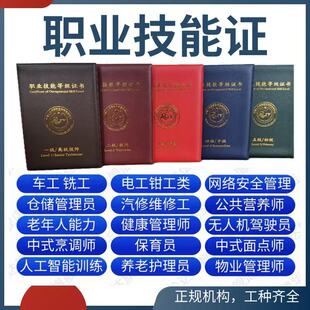 厨师证钳工车工公共营养师健康管理师汽车维修工保育员职业技能证