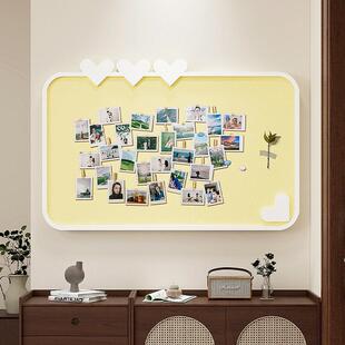 照片展示墙留言板房间装饰毛毡板墙贴免打孔爱心家庭愿景板照片墙