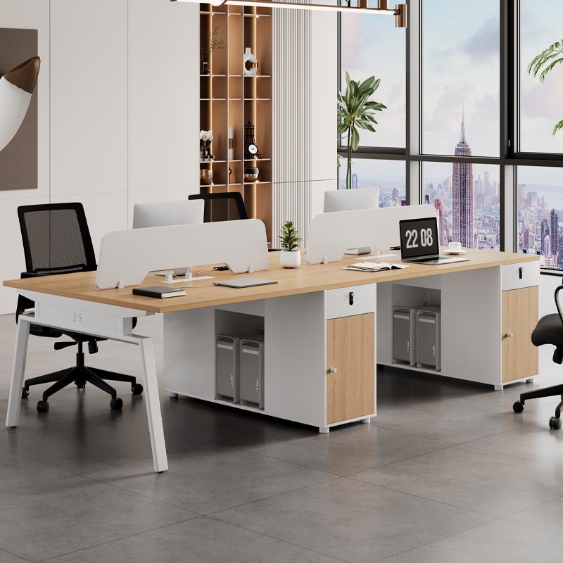 工位办公桌简约现代职员4人位 6卡座办公室职员四双员工桌椅组合