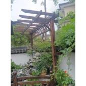 防腐木单侧葡萄架户外碳化木爬藤架花园别墅庭院定制廊架单臂花架