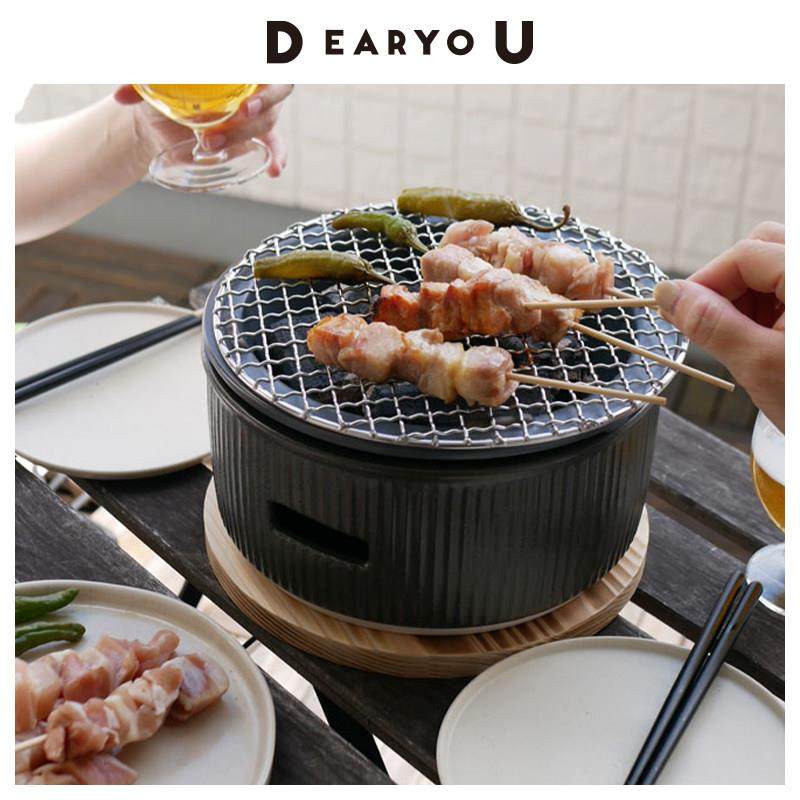 【5折秒杀】LOLO日本进口陶制烧烤炉迷你炭火烤肉炉围炉煮茶