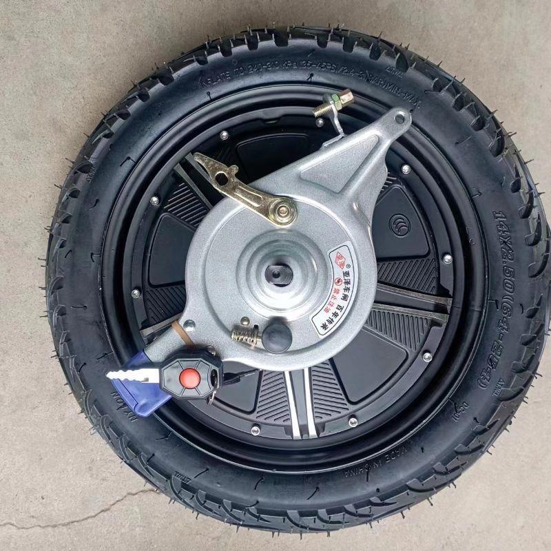 通用电动自行车电机后轮48伏350瓦电动车马达轮毂14寸新国标电机
