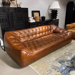 法式覆古格兰德沙发 直排客厅小户型三人位雪尼尔布艺沙发