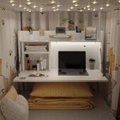 床上笔记型电脑桌大学生宿舍上下铺悬空书桌懒人桌寝室写字小桌子