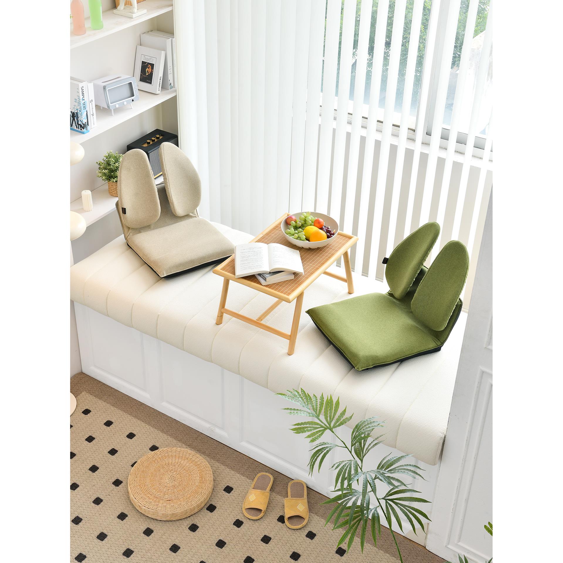 普格瑞司日式榻榻米椅子飘窗懒人沙发靠背椅坐地椅床上和室椅护腰