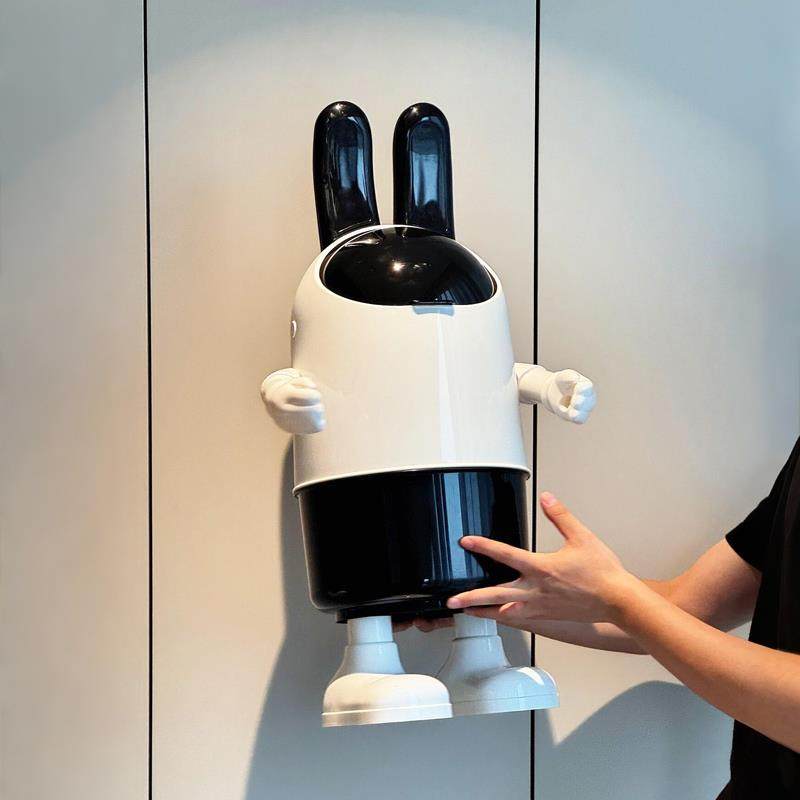 客厅垃圾桶家用大容量可爱收纳桶卧室厕所大号加厚带盖高级感纸篓