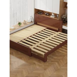 宣然实木抽拉伸缩床推拉折叠拉伸沙发床多功能抽拉床