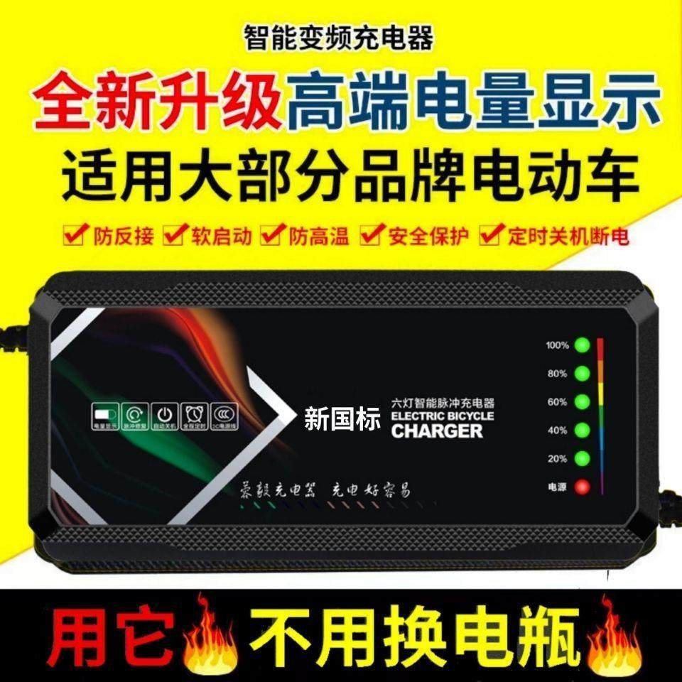 自动关机电动车铅酸电池充电器48V12AH60V20AH72V30A两轮三轮通用