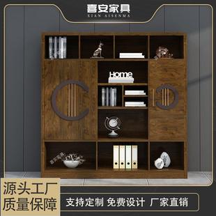 办公室背景柜子家用靠墙书柜分层木质文件柜落地档案资料柜储物柜