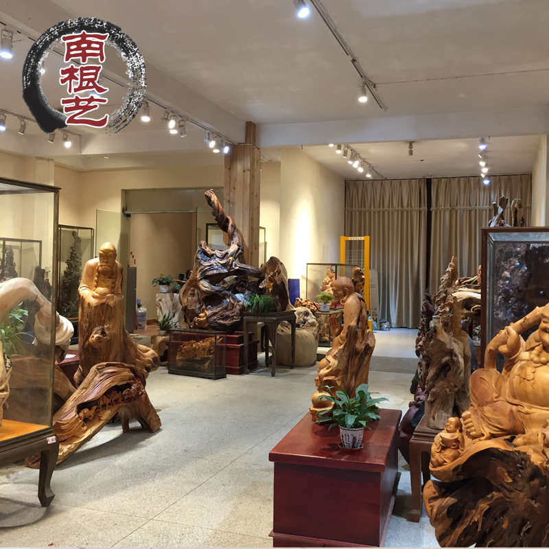 崖柏木雕摆件红木树根根雕人物雕刻工艺品关公山水观音佛像实木