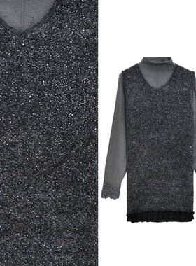 【小四专享】套装千金风小香风亮晶晶背心裙下摆荷叶边百搭