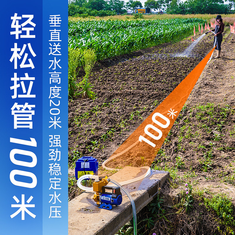 浇菜神器农用灌h溉抽水机12V48V220V大功率自吸泵家用抽水泵浇水