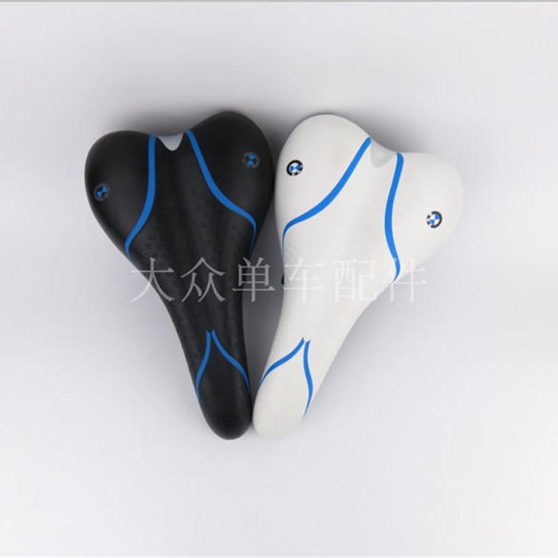 宝马黑白鞍座山地自o行车车座子山地车坐垫加宽加厚舒适中空配件
