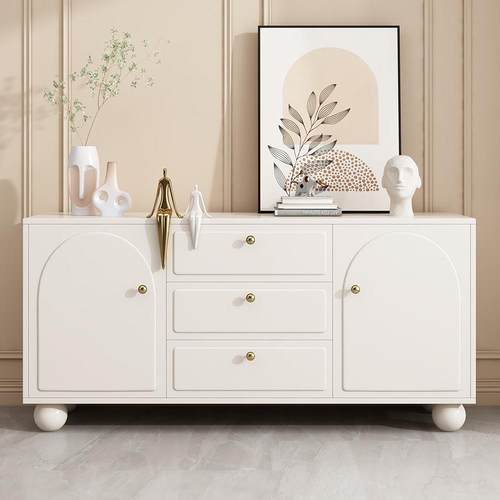 my法式奶油风实木五斗柜收纳柜卧室靠墙储物柜床尾柜抽屉网红餐边