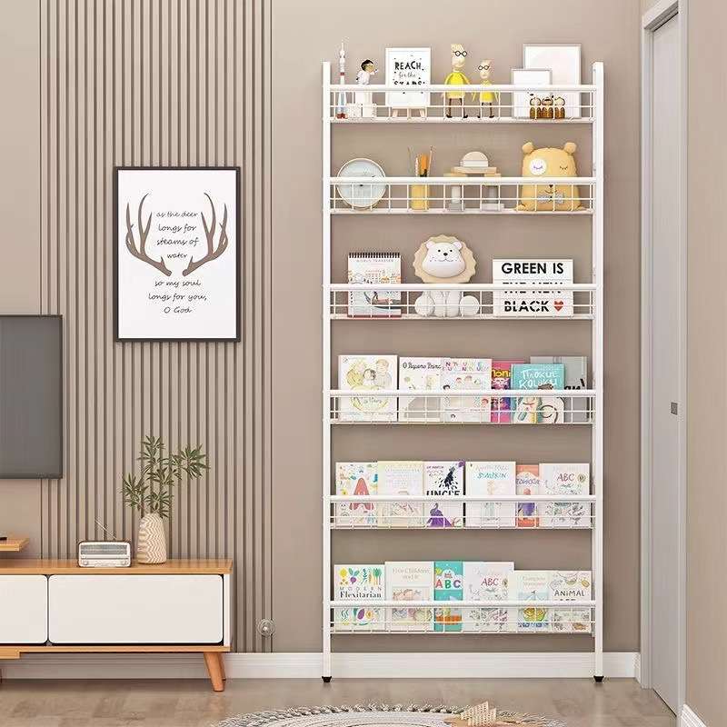 置物架门后书架收纳架落地多层薄款墙上架子缝隙收纳架极窄置物架