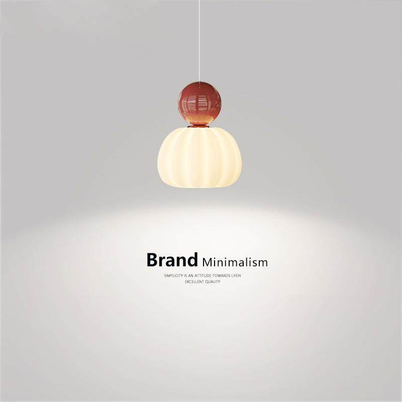 奶油风卧室床头小吊灯法式创意网红南瓜普瑞全光谱护眼温馨吊线灯