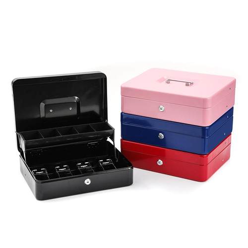 钥匙款金属收银票夹钱箱可携带式收银盒便利店储存箱可丝印