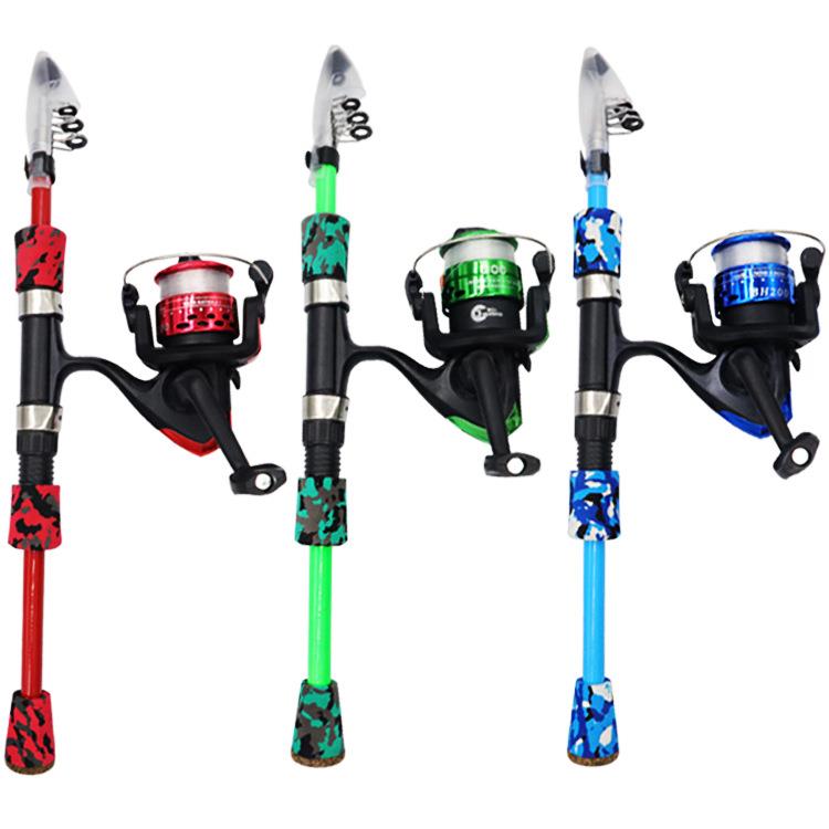 直销新款迷你儿童鱼竿套装 直柄伸缩路亚竿抛竿渔轮鱼竿包组合 海