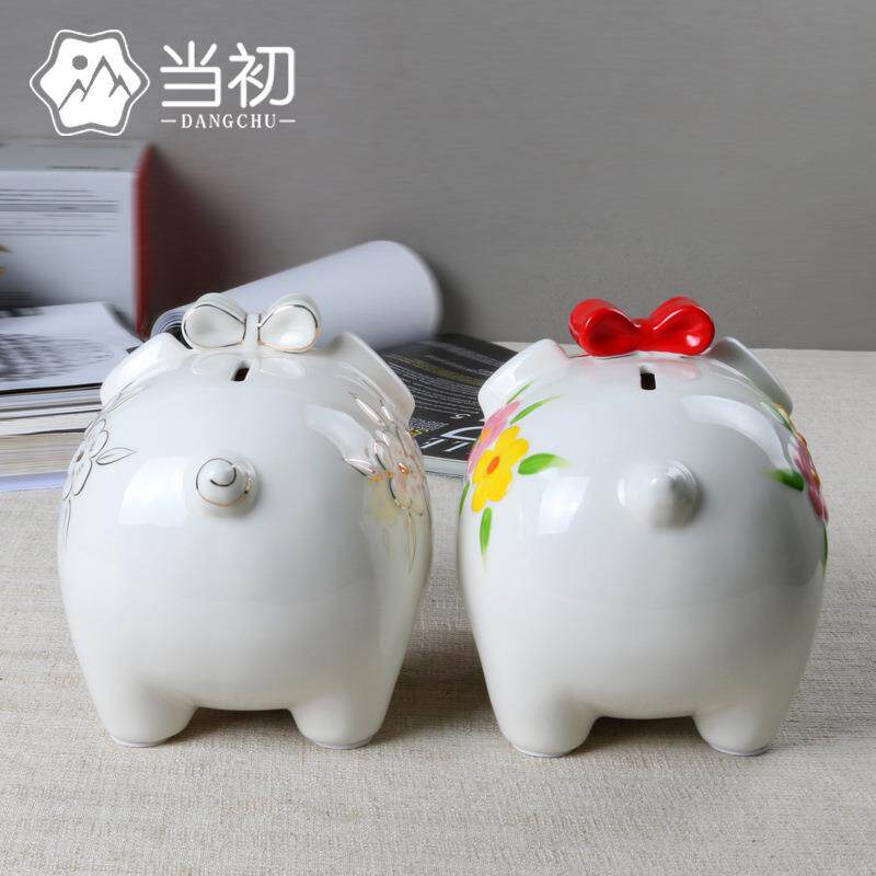 新款直销 存钱罐小号储蓄罐陶瓷猪卡通硬币储钱罐儿童生日开业礼