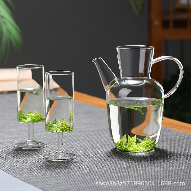 直销新款收藏手作水壶(水经注)高硼硅手执壶玻璃泡茶壶酒壶仿宋茶