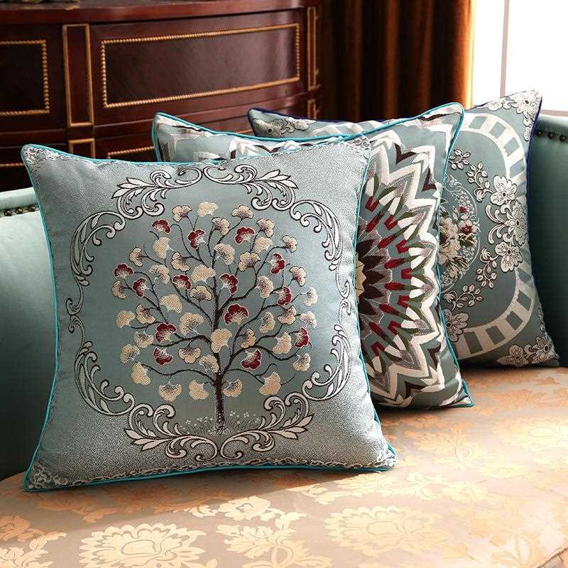 直销新款刺绣新中式抱枕靠垫轻奢中国风沙发腰垫抱枕套客厅床头靠