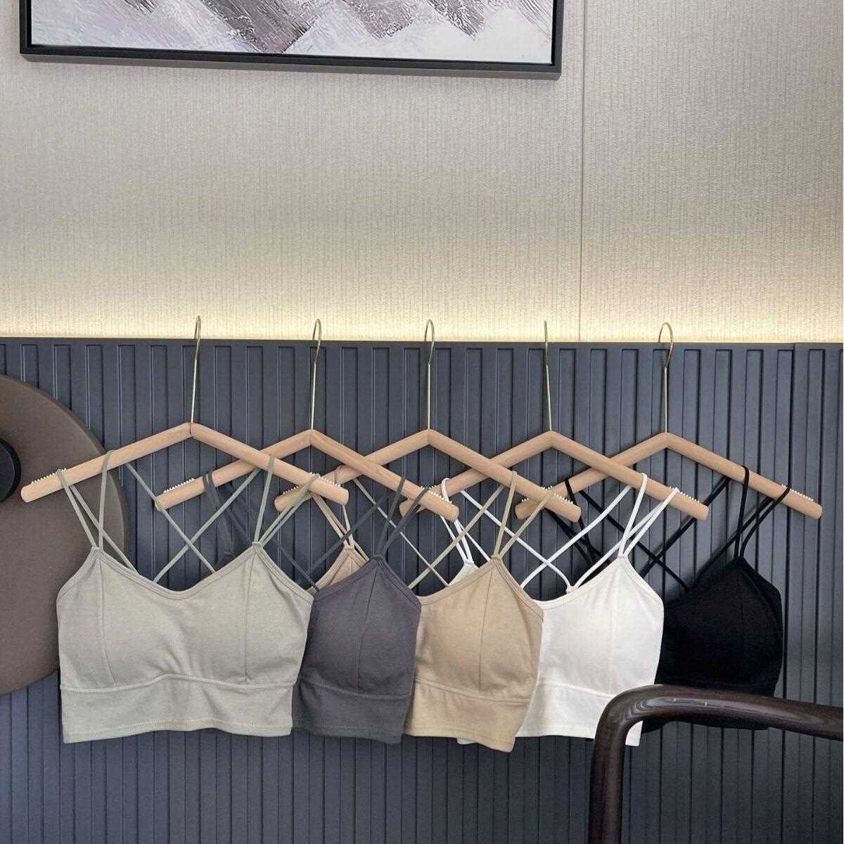 新款直销冰丝美背内衣女小胸吊带夏薄透气防走光运动无痕一片式无