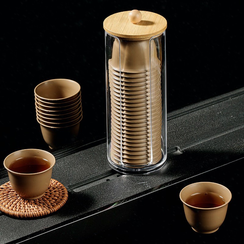 一次性功夫茶杯稻壳加厚耐高温PP材质品茗杯茶杯收纳杯架套装,餐饮具,一次性茶具,淘宝优惠券,粉丝福利购,淘宝优惠卷