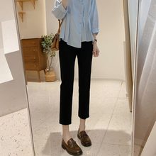 黑色西装裤女春秋新款九分小脚哈伦小个子八分休闲铅笔直筒裤夏薄