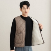 男士 冬季 新款 马甲羽绒棉保暖棉背心内胆坎肩马夹校服贴身加厚拉链
