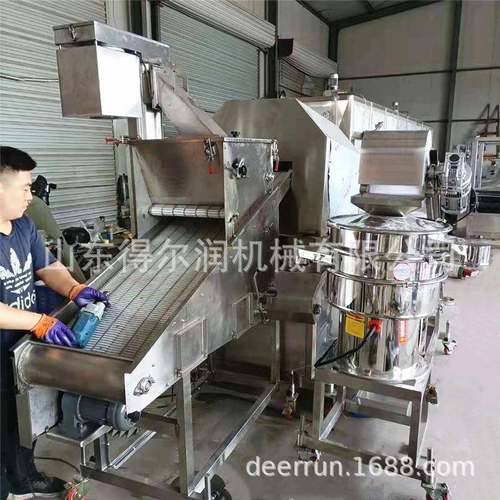 刀鱼段上粉机 全自动商用小刀鱼滚筒裹粉机设备 速冻带鱼上粉机