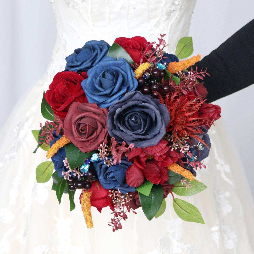 新款婚礼新娘手捧花仿真花家居装饰花束结婚拍照道具工厂店