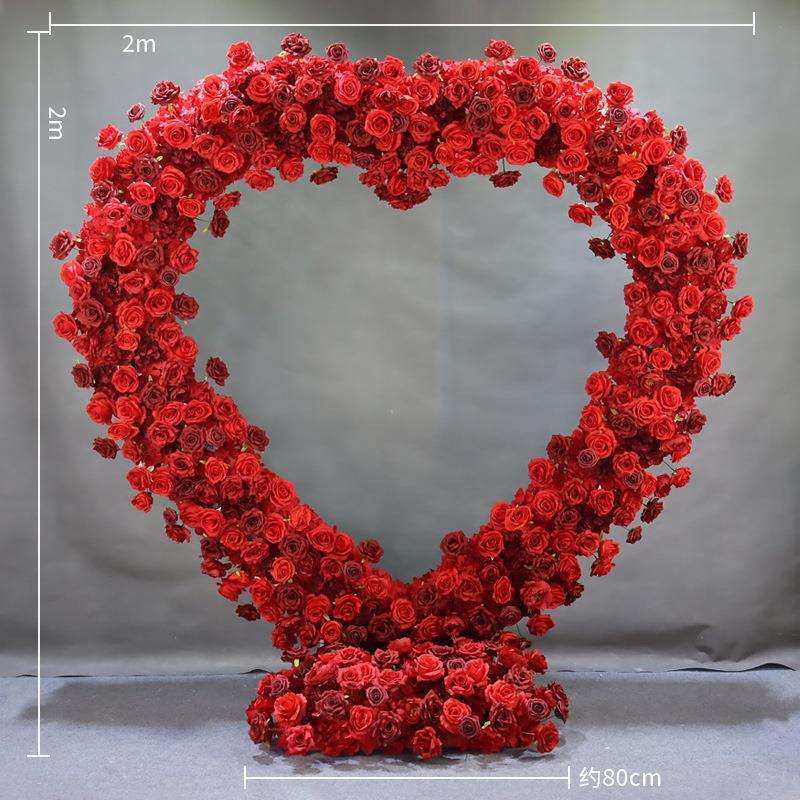 新款婚庆道具外贸心形架子花艺背景舞台求婚架子橱窗展厅花婚礼