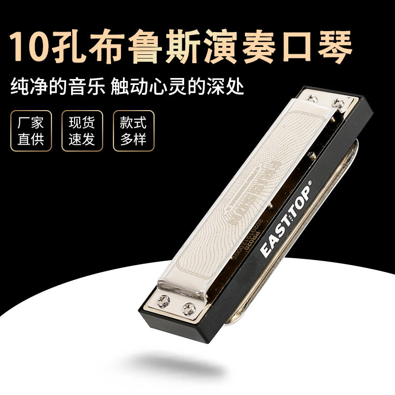专业演奏口琴布鲁斯10孔PRO20ABS琴格手感好教学口琴批发