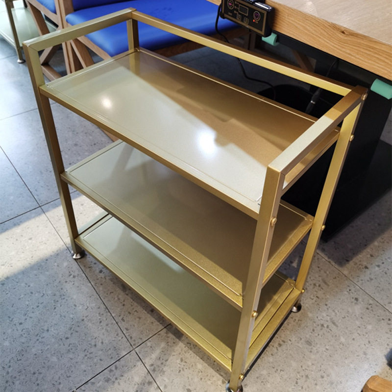 火锅店菜架子商用三层置物架串简约桌边架金色轻奢餐厅厨房小餐车