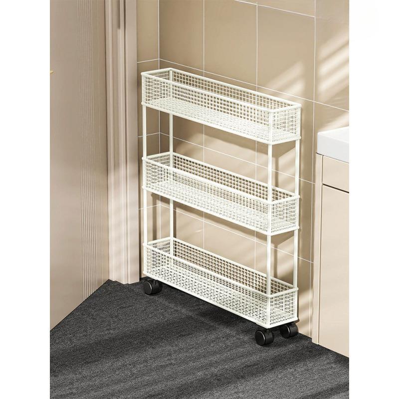 卫生间款门后缝隙收纳柜超窄小推车浴室极窄夹缝置物架金属